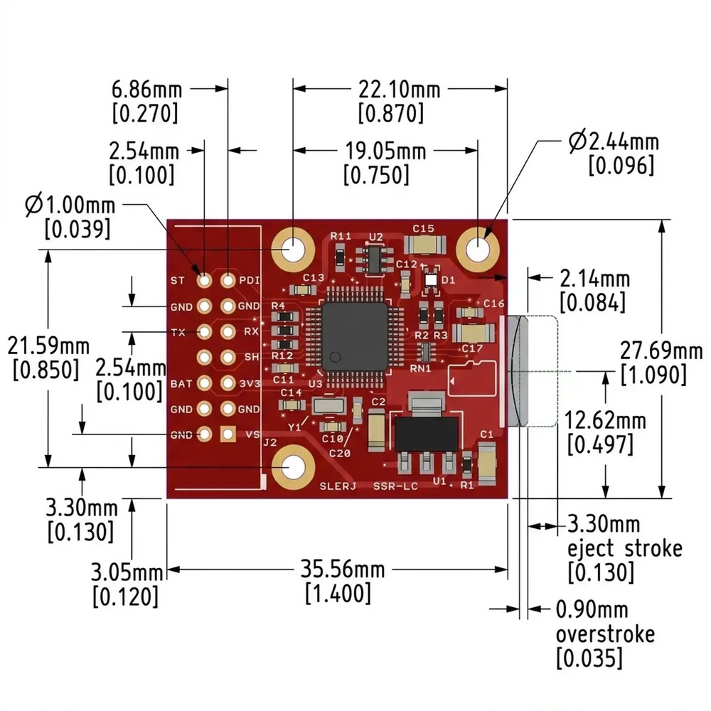 SSR-LC Serial Data Logger Single Channel microSD 230.4k baud RS232 CMOS TTL