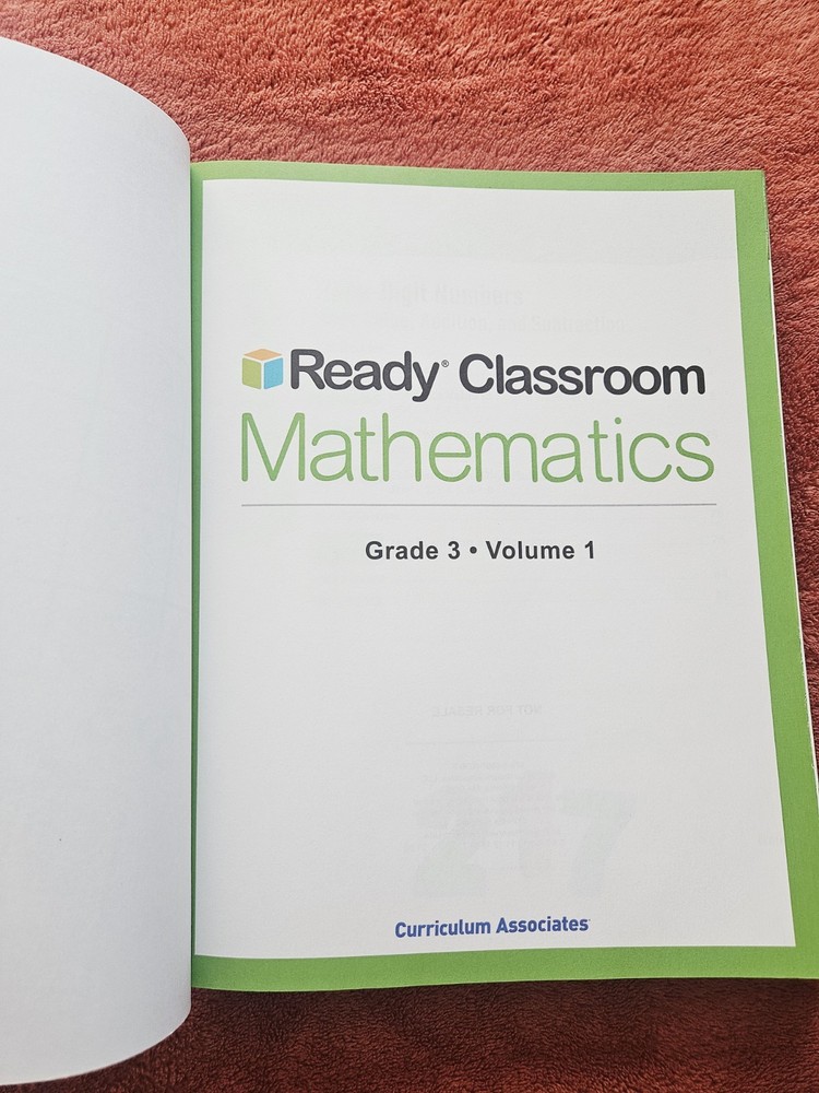 Ready Classroom Mathematics Grade 3 Volume 1 Unused