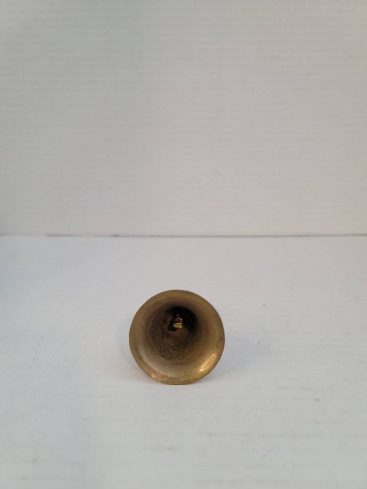 Heart Solid Brass Bell & Handle 3 Inch Tall