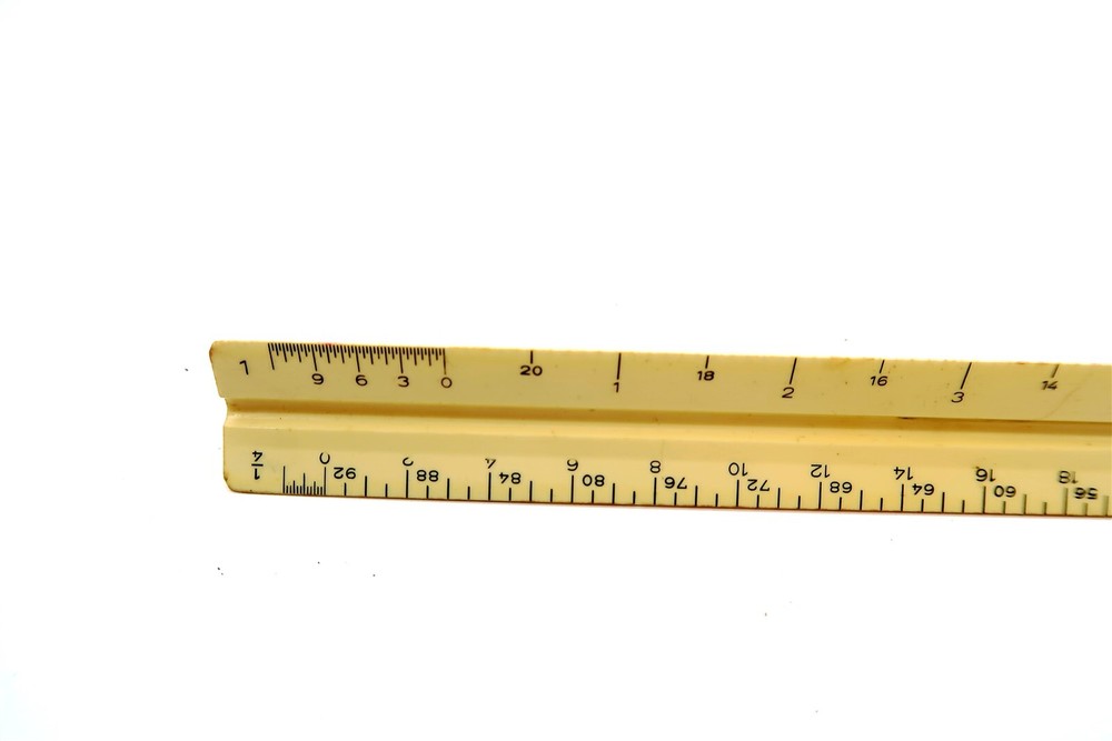 Vintage 12" ELIOT GUILD FO 320 Triangular Drafting Architects Scale Ruler US STD