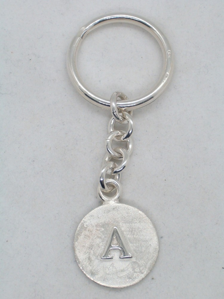 Keychain with letter - A - 925 Silver - initial - alphabet - breeze -
