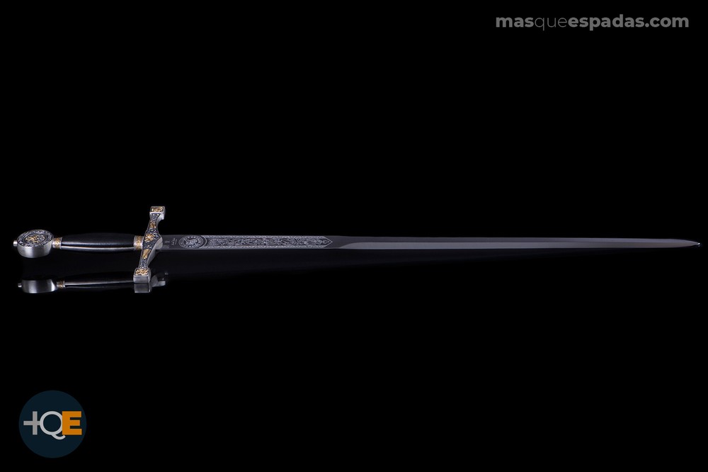Excalibur Silver Sword Decorated in Gold