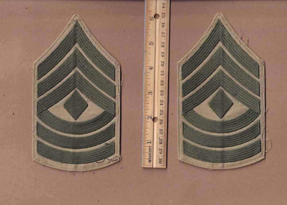 Matched PAIR 1st Sgt. Army Infantry First Sergeant 1970s Patch Mint - Never Sewn