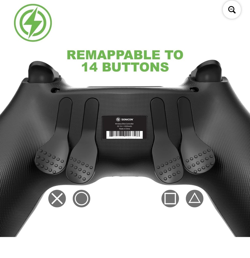 Sonicon Bluetooth Wireless Controller 4 Paddles Back For PS4 PC RASPBERRY Pi