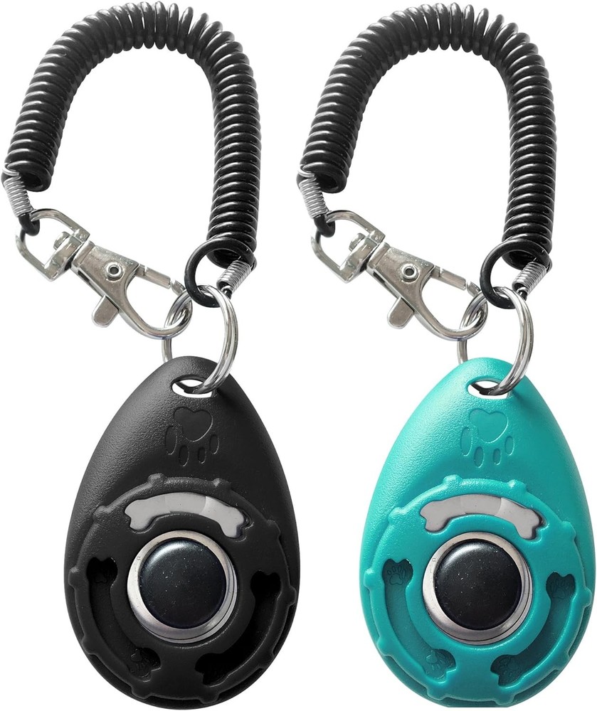 Pet Training Clicker with Wrist Strap Dog Training Clickers Black Blue