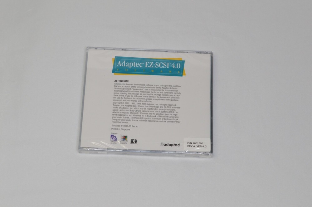 SEALED ADAPTEC EZ-SCSI 4.0 Software for Windows on CD From 1995