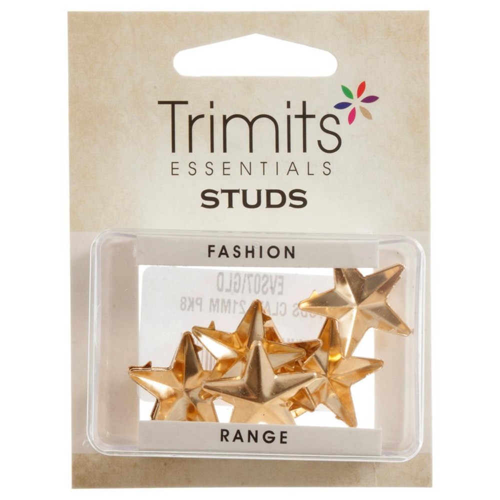 Trimits Assorted Colour Star Shaped Claw Studs Crafts Tools Equipment 21 mm