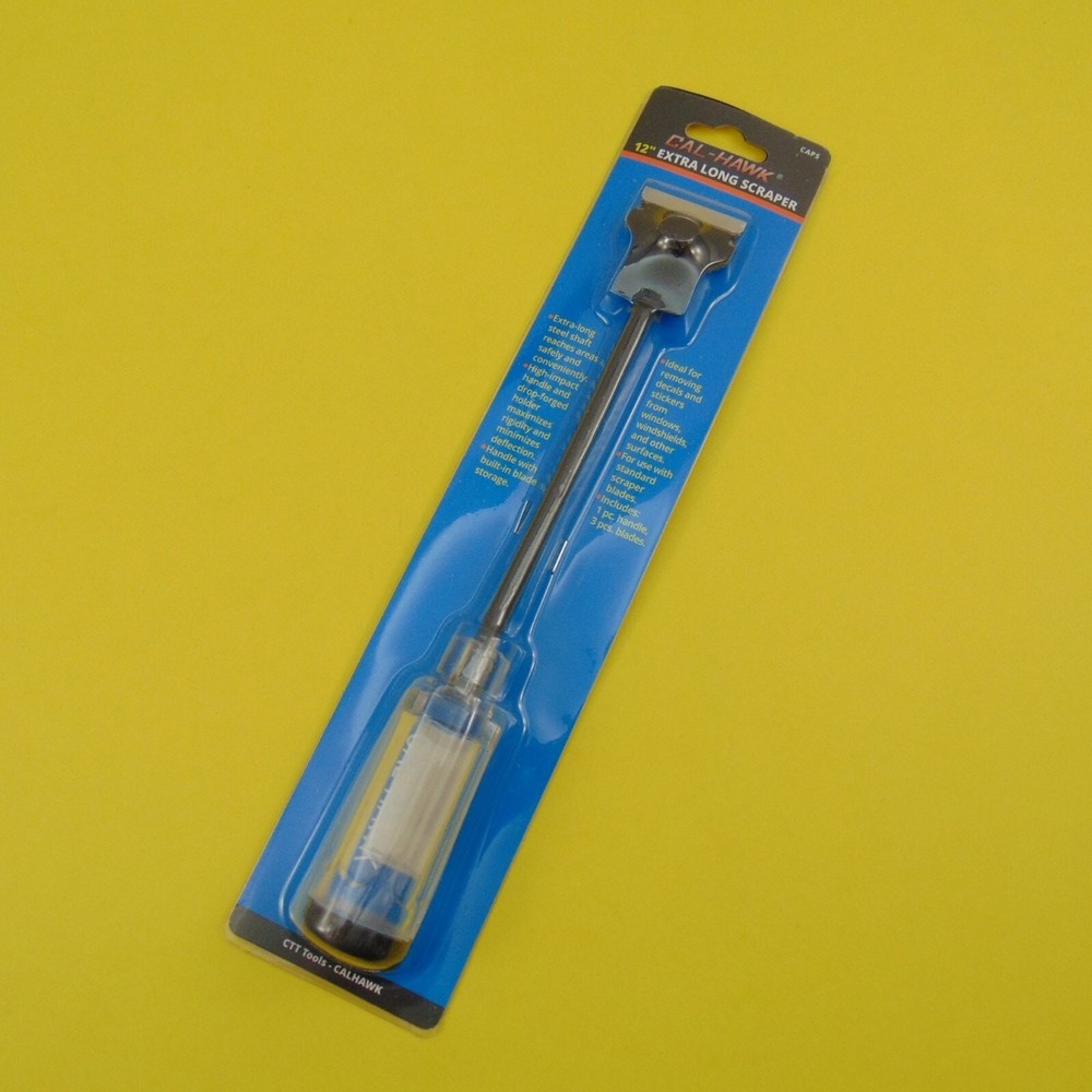 Extra Long Handle Scraper Razor Blade Holder Window Sticker Decal Removal Tool