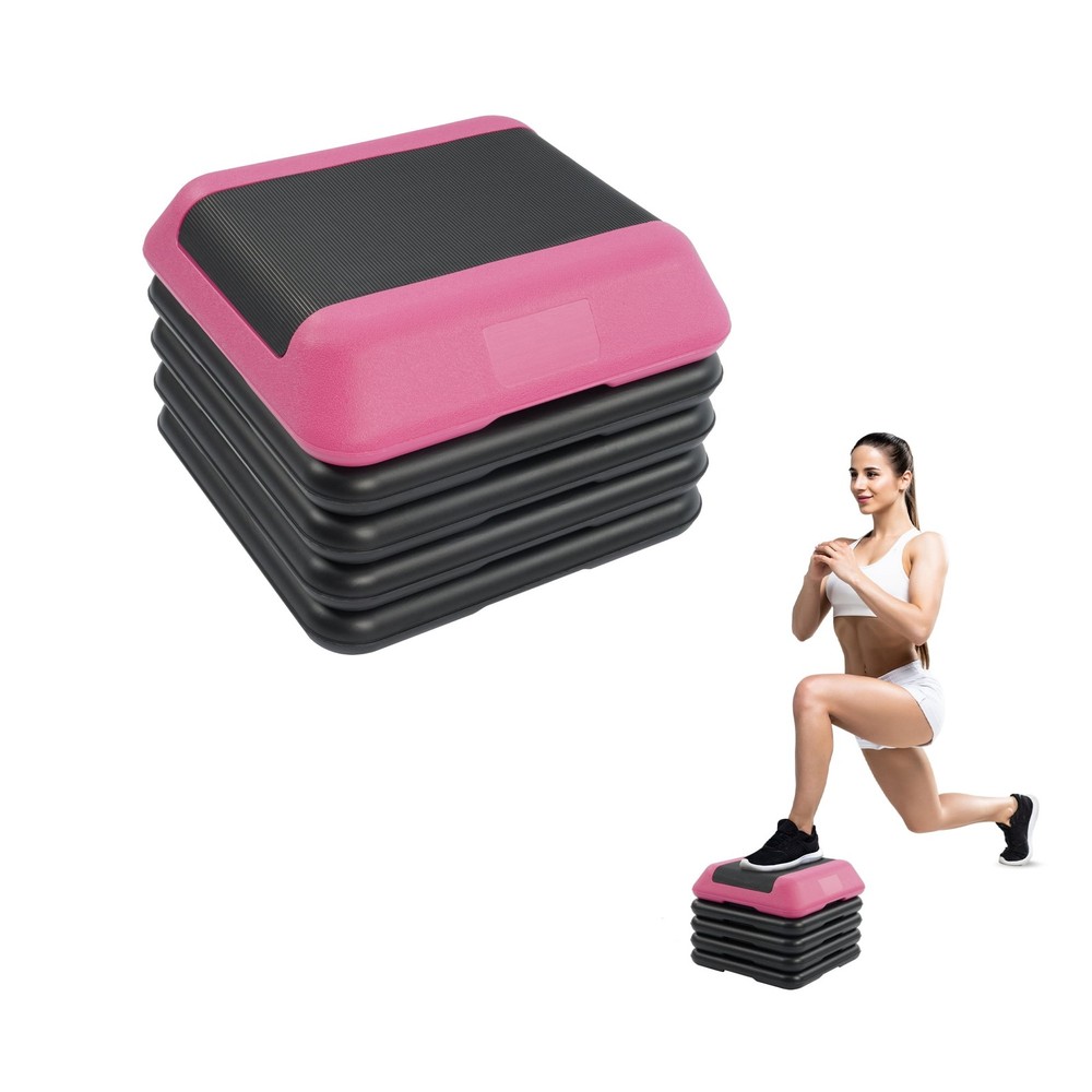 Adjustable Aerobic Step Platform with 4 Risers, Non-Slip Stepper -L