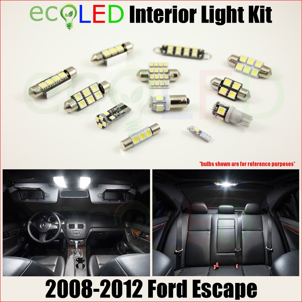 For 2008-2012 Ford Escape WHITE LED Interior Light Accessories Replacement Kit