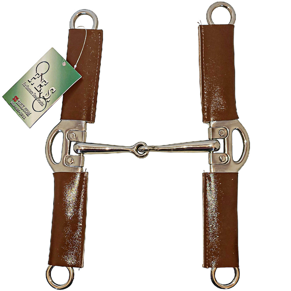 Schneiders SS Tack Jimmy Williams Training Elevator Snaffle Bit Leather Cheeks