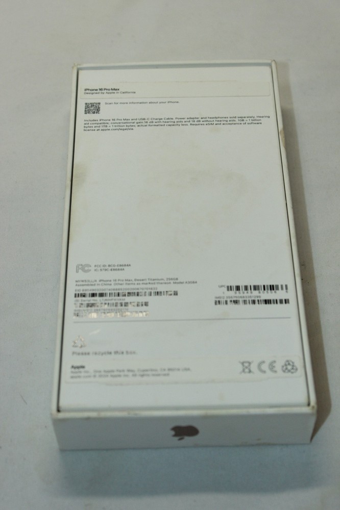 iphone 16 pro max box only