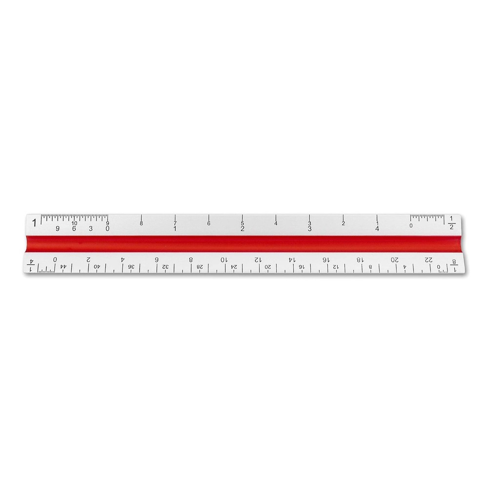Alumicolor Aluminum Architect Color-Coded Solid Drafting Scale, 6IN, Silver,3...