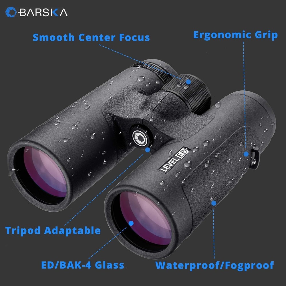 (NEW) BARSKA AB12992 Level ED Waterproof Binoculars 10x42