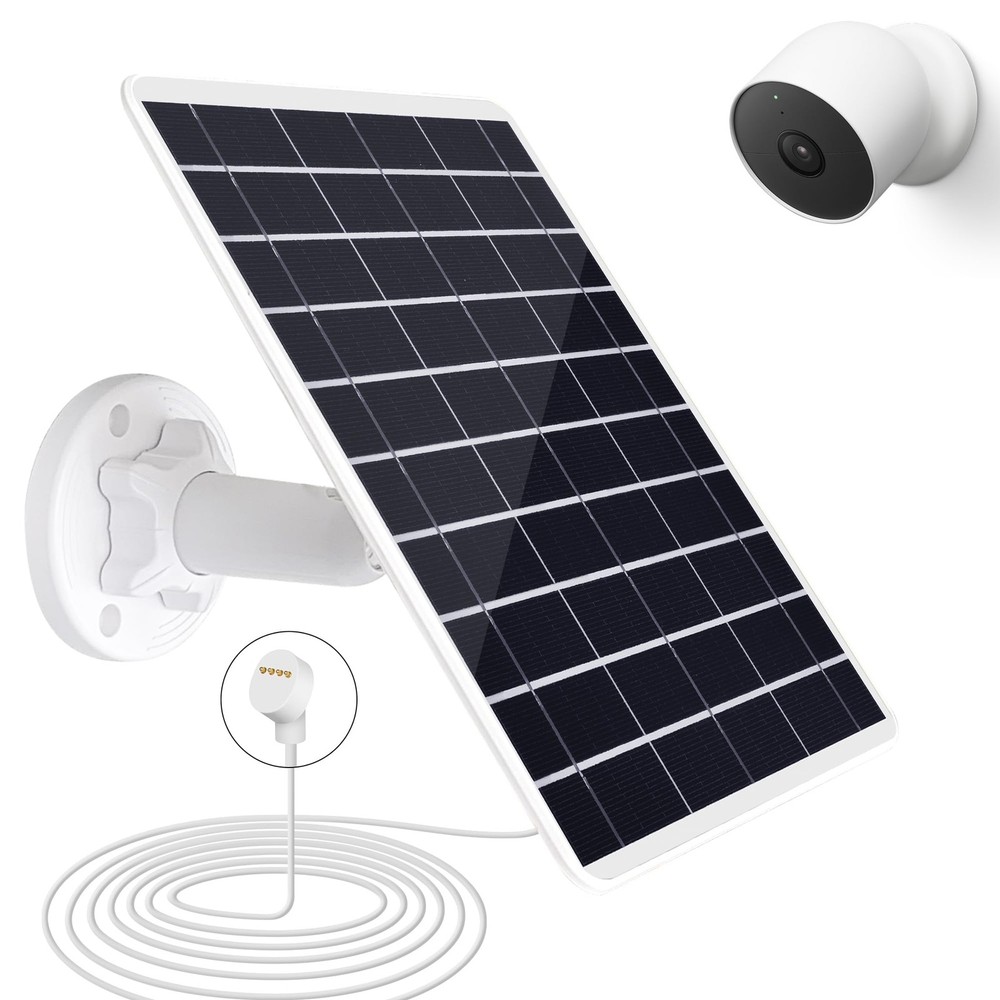 8W Solar Panel Compatible with Google Nest Camera Outdoor & Indoor (Battery V...