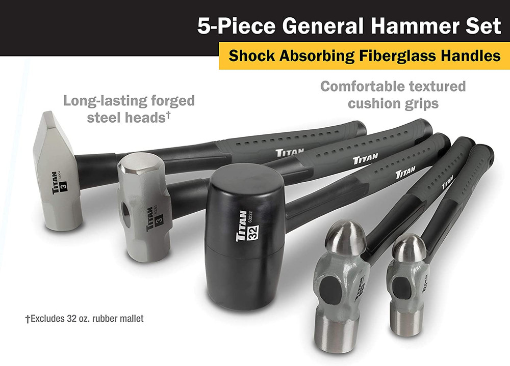 Hammer Set 5 Piece SilverAnd Black NEW