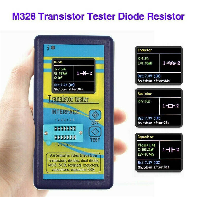 1.8" TFT Color LCD Transistor Tester Diode Triode Capacitance Meter LCR ESR CS