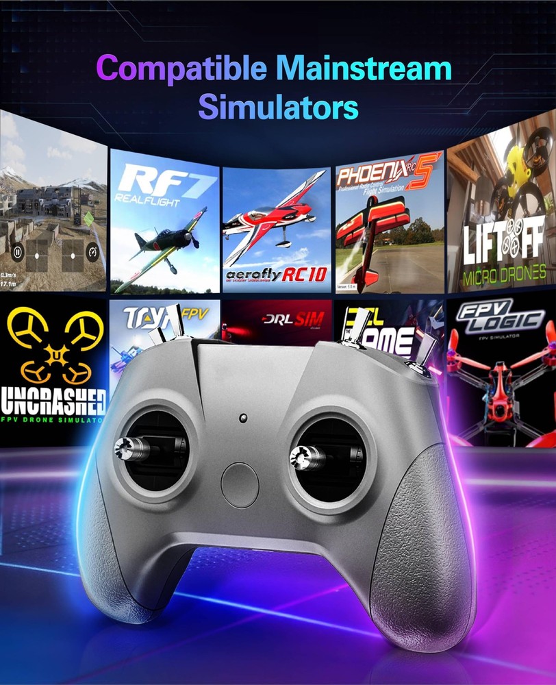 FLYDrone S8 Pro Drone Simulator Controller for FPV Beginner Pilots Grey