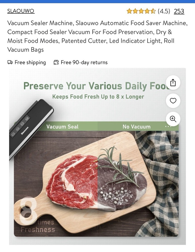 Vacuum Food Sealer Machine Automatic Detachable Design LED Indicator Light