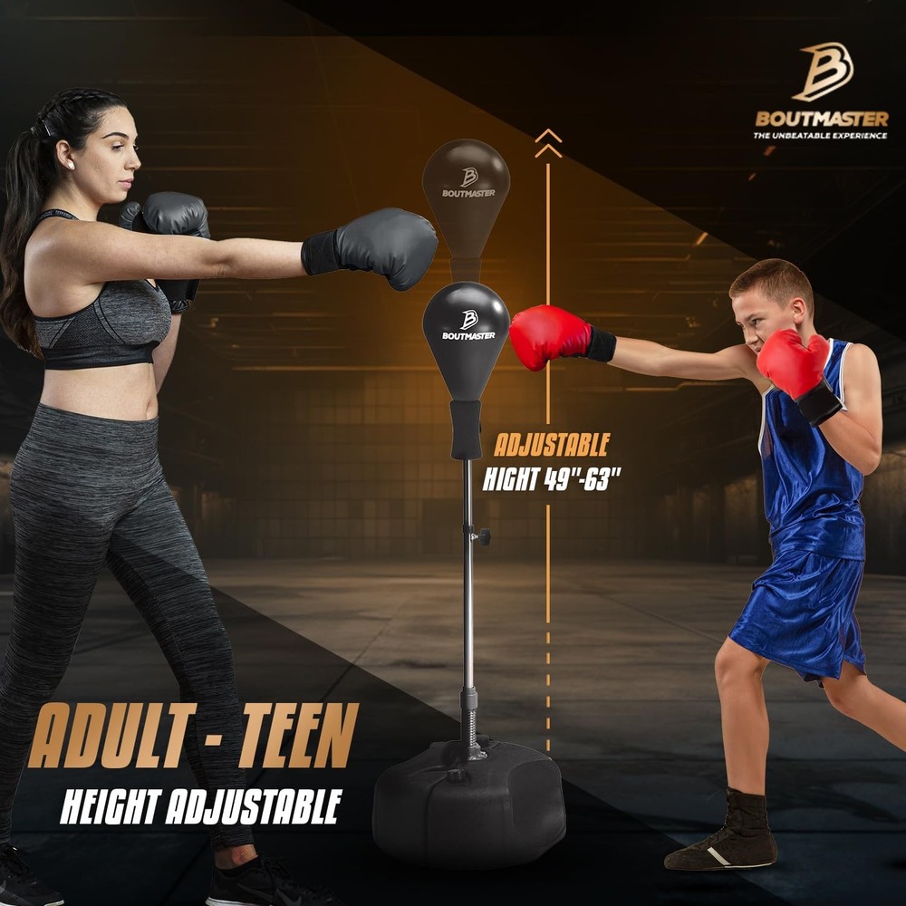 TechTools Punching Bag with Stand, Boxing for Teens & Professional, Black