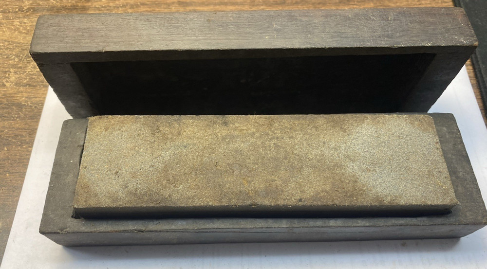 Vintage  Double Grit  Sharpening Stone in Wood Box