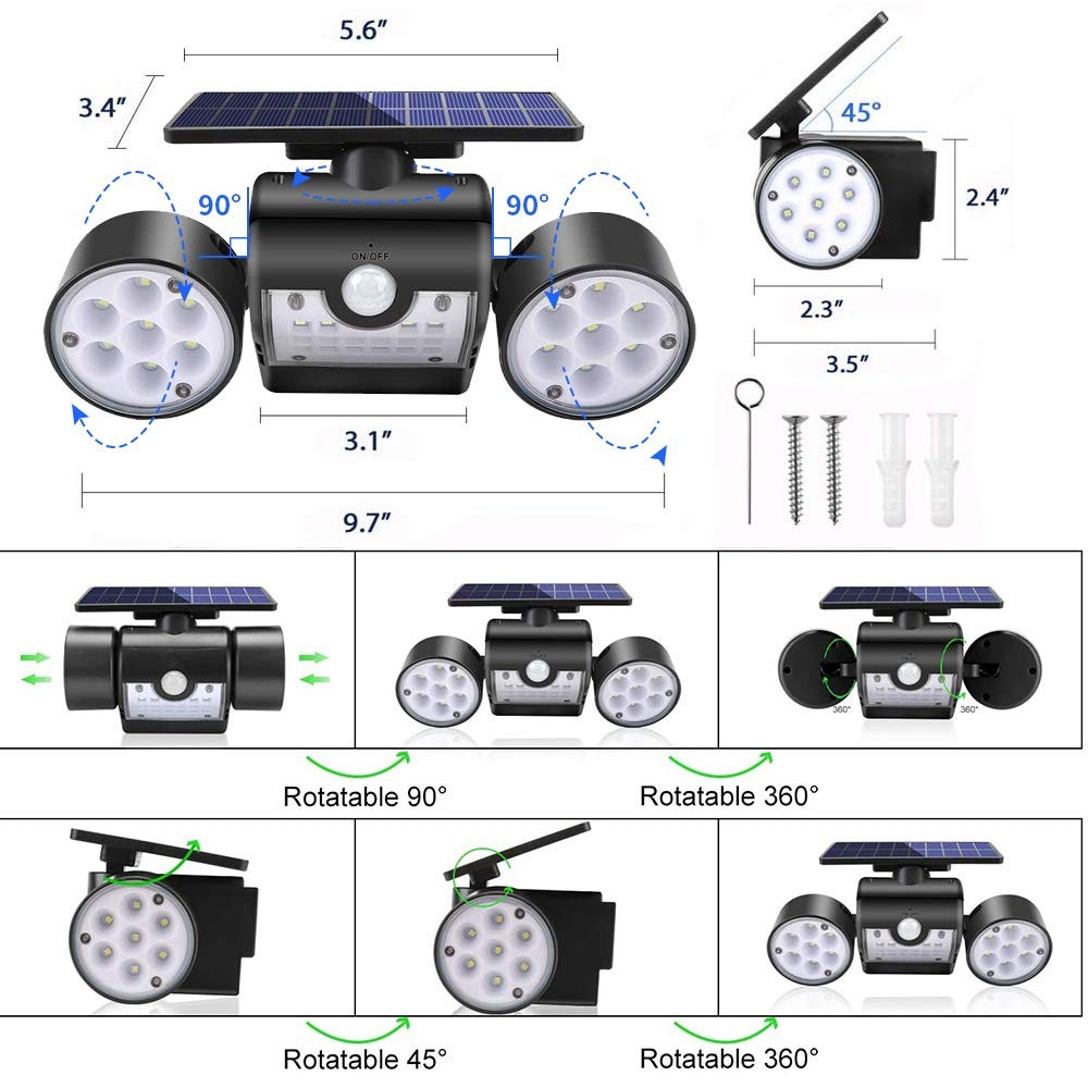 Ollivage Solar Lights Outdoor, Motion Sensor Security Lights Solar Wall Light...