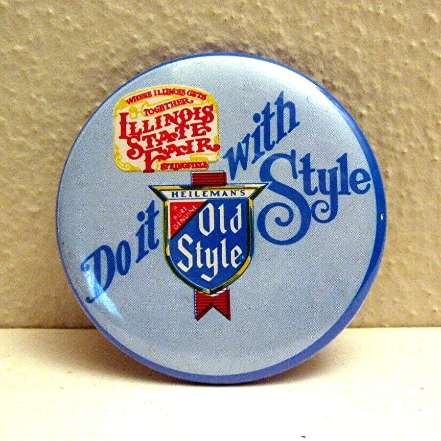 Vintage Old Style Beer Illinois State Fair Pinback Button Pin