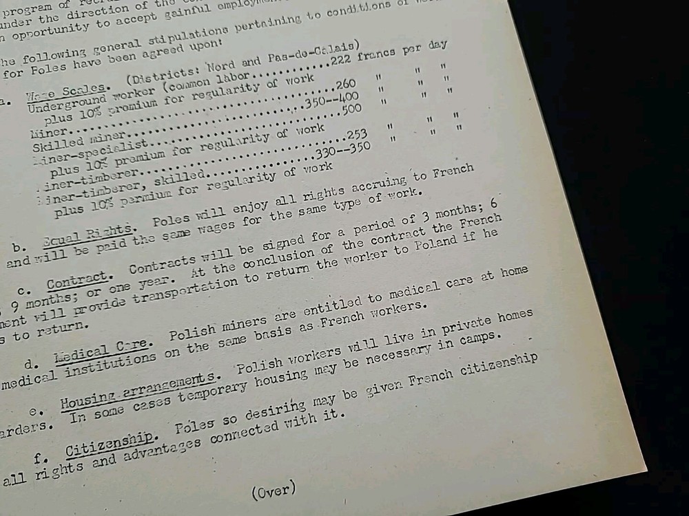 1945 Germany WWII US Army War Military Document Work Programs for Polish Poland