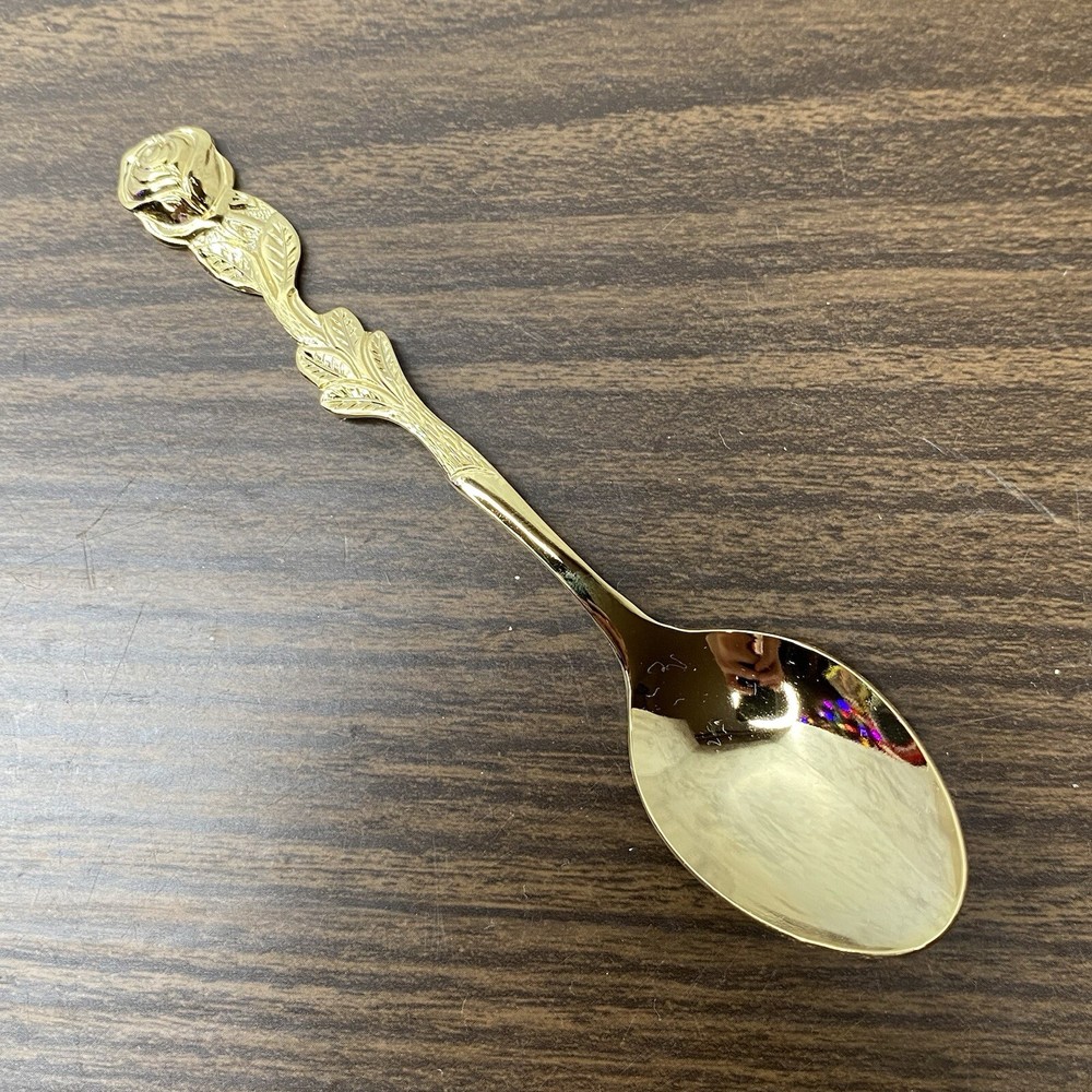 Japan HIC Stainless Steel Spoon, Rose Pattern
