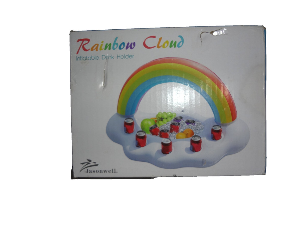 Inflatable Drink Float Rainbow Cloud Summer Fun pool beach float NEW NIB