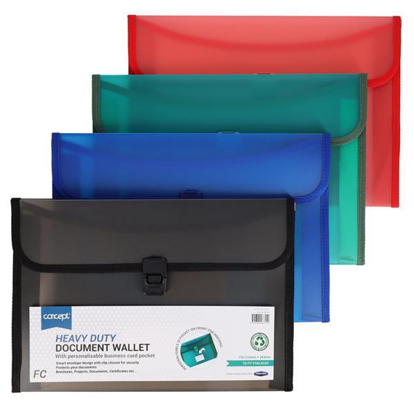 Durable Strong Document Folder Paper Popper Office School Filing Storage Wallet