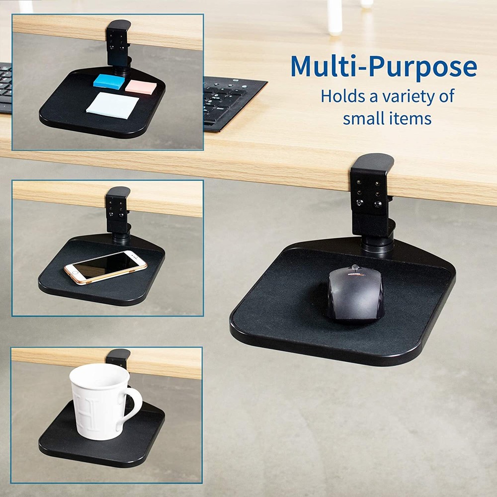 Under Desk Mouse Platform Ergonomic Swivel Mouse Pad Desktop Accessory