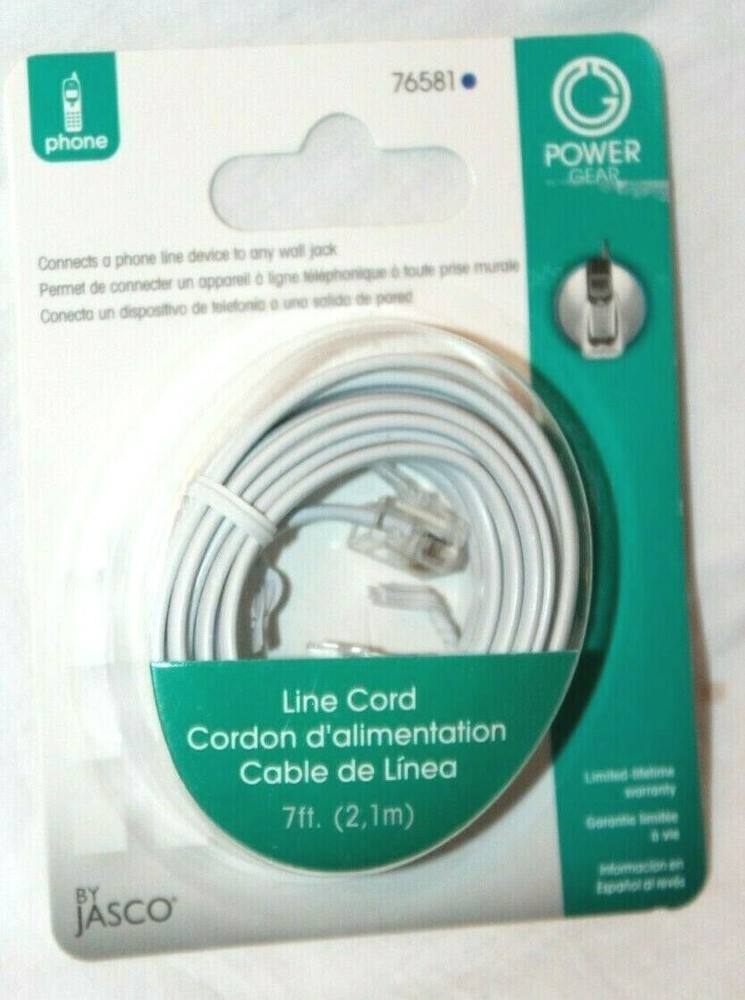 JASCO Power Gear White 7 Ft Line Cord #76581