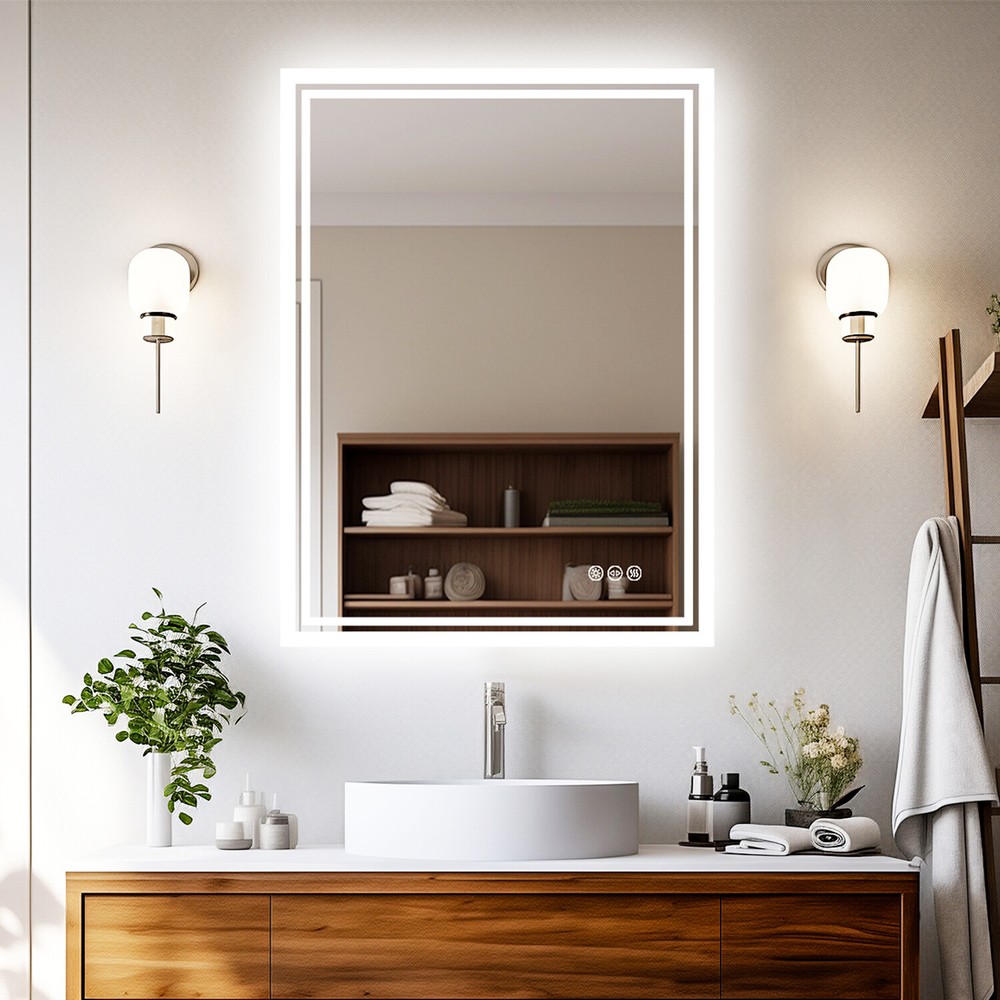 Wisfor Anti-fog Backlight Bathroom Mirror Dimmable Makeup Mirror Touch Sensor