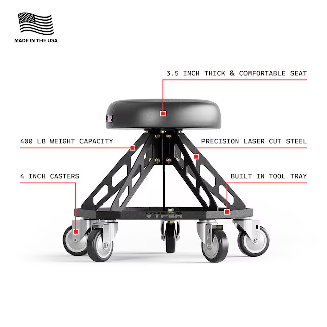 Vyper 19.5 in x 21 in Work seat ( Black )