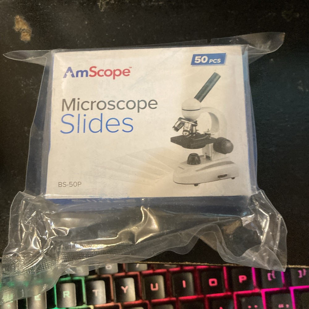 AmScope 50 Blank Microscope Slides Pre-Cleaned Clear Glass Slides