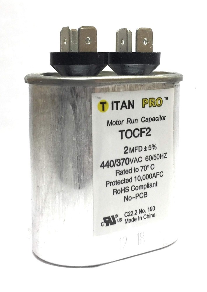Motor Run Capacitor 2 MFD 2-3/4 in. H