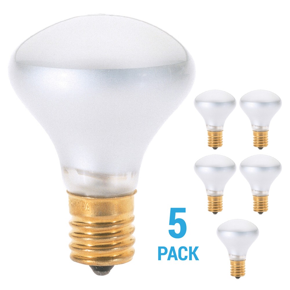 5 Pack Reflector Bulb 25R14N 25W 120V R14 Intermediate E17 Frosted