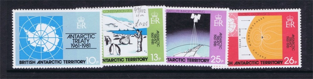 BRITISH ANTARCTIC TERRITORY SG 99/102 UM/NHM