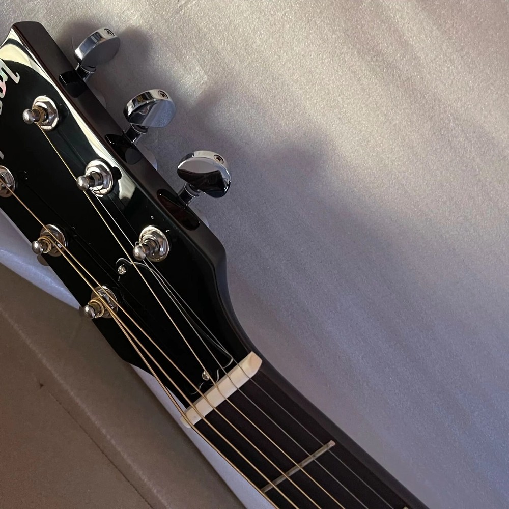 Standard J45 Acoustic Guitar Solid Wood Top Quality In Black