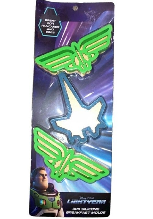 Disney BUZZ LIGHTYEAR 3 Pack Silicone Breakfast Molds Pancakes & Eggs  NEW