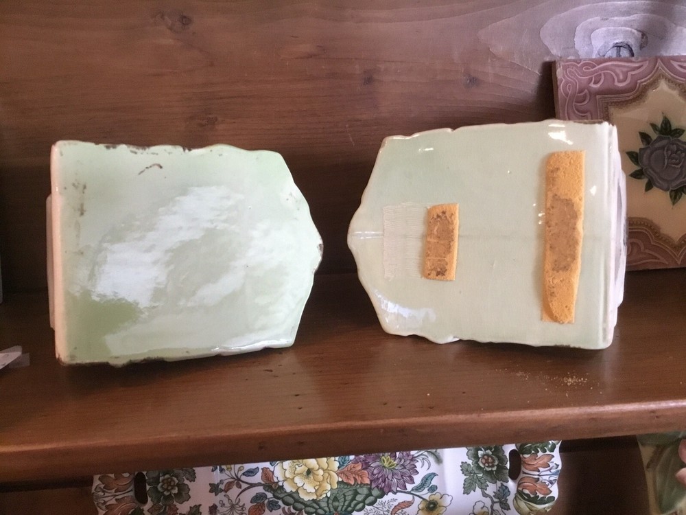 Nelson McCoy Pottery Double Lily Bookends Floral Shaped Pair