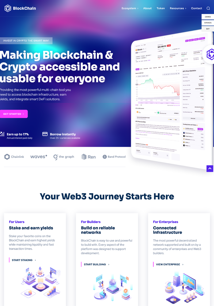 Blockchain & Crypto Website Design with Free 5GB VPS Web Hosting