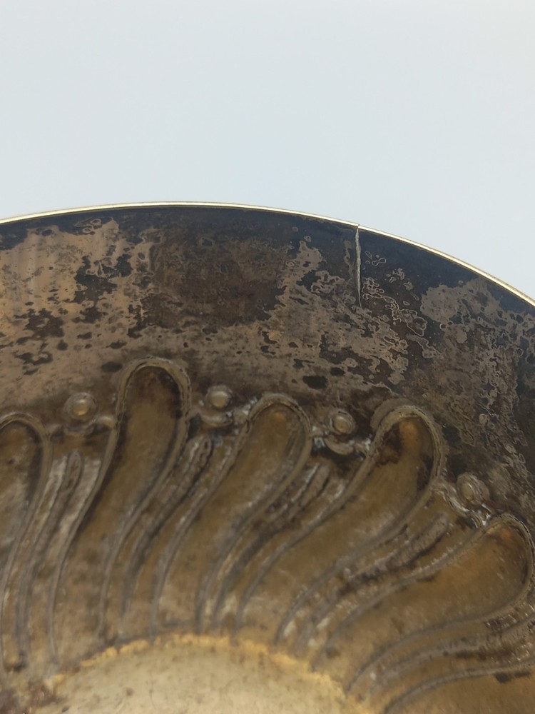 Antique Silver plated dish 6cms tall T.W & S marked
