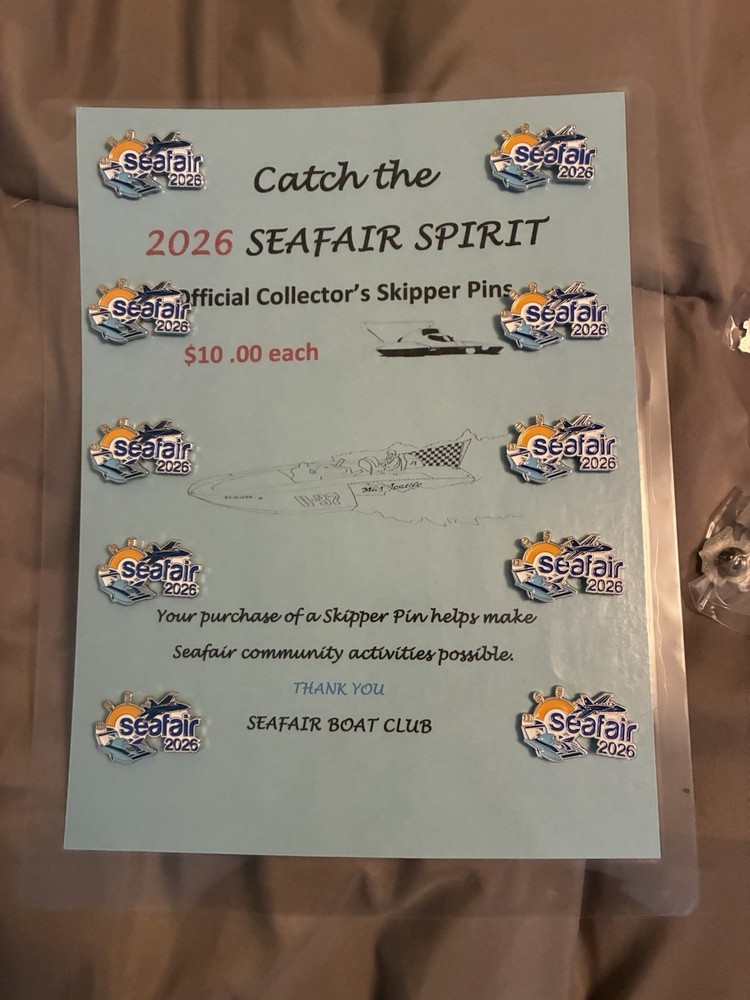 2026 Seattle Seafair Skipper Hydro Pin Button Hydroplane Race