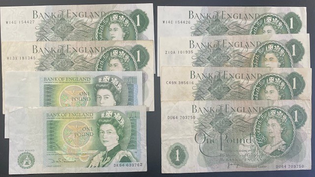 Modern Coins & Notes for spending money in Great Britain