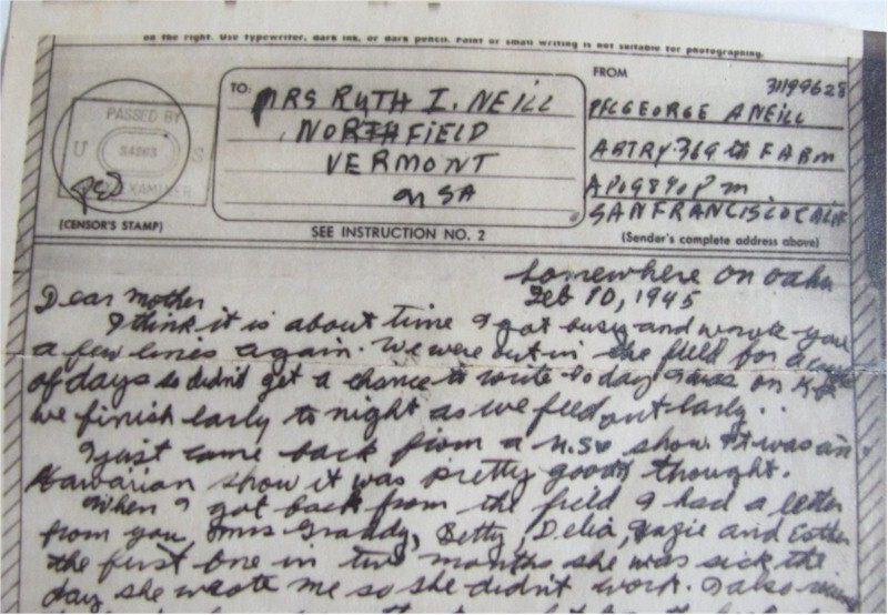 Military Letter-WW-II 1945 V-Mail Service