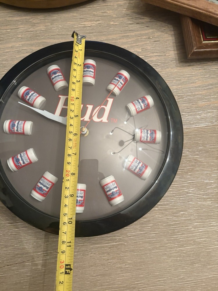 1990s Budweiser Beer Can “BUD" 11" Wall Clock Battery, Working/Great Condition!