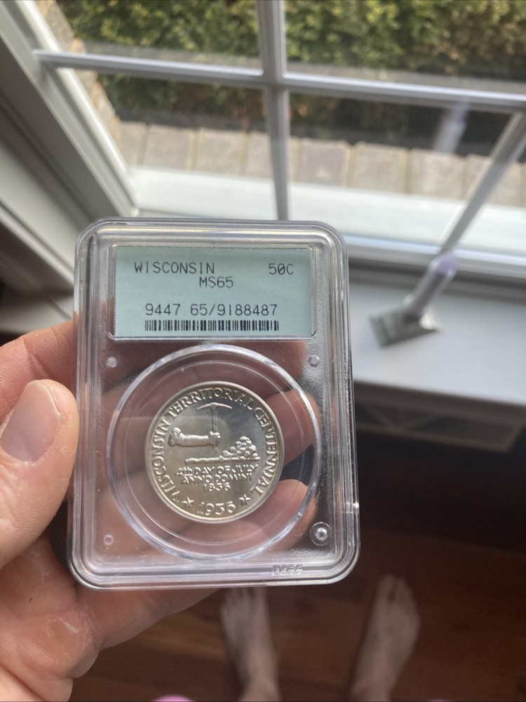 1936 Wisconsin Silver Half Dollar PCGS MS65 Old Holder