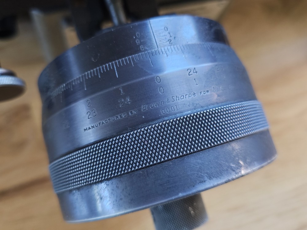 Nikon Measurescope Toolmakers Measuring Microscope X-Y Table Brown & Sharp Dials